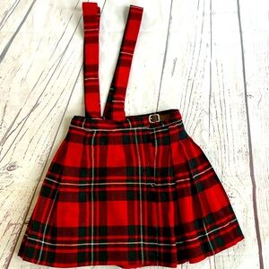 Kilt red and green tartan plaid size 6